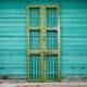 Pair Of Vintage Indian Jali Doors Gates With Hand Painted Design