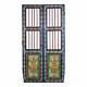 Pair Of Vintage Indian Jali Doors Gates With Hand Painted Design