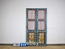 Pair of Vintage Indian Jali Doors Gates with Hand Painted Design