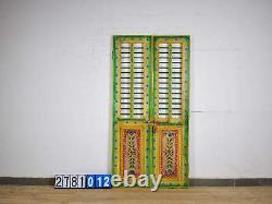 Pair of Vintage Indian Jali Doors Gates with Hand Painted Design