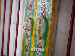 Pair of Vintage Indian Jali Doors Gates with Hand Painted Design