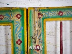 Pair of Vintage Indian Jali Doors Gates with Hand Painted Design