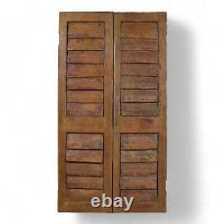 Pair of Vintage Indian Teak Hardwood Shutters