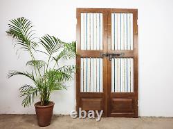 Pair of Vintage Rustic Indian Hardwood Garden Gate Doors (MILL 872/5)