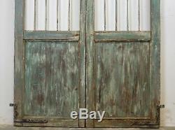 Pair of Vintage Rustic Indian Hardwood Jali Garden Gate Doors (REF516)