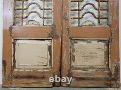 Pair of Vintage Rustic Indian Hardwood Jali Garden Gate Doors (REF517)