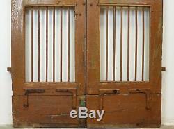 Pair of Vintage Rustic Indian Jali Windows Cabinet Garden Gate Doors (REF522)