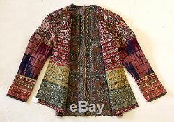 Patchwork Jacket of Vintage Mirror Work and Ikat of India