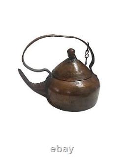Primitive Copper Kettle Vintage Indian Antique Hand Crafted Early 1900s