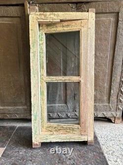 Rare Old Vintage Handmade Single Door Solid Wooden & Glass Air Window Door
