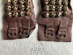 Rare Old Vintage Quovadis Leather Bharatnatiyam Anklets Brass Bells Ghungroo