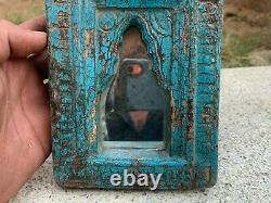 Rare Rajasthani Hand Painted Indian Home Decor Vintage Collectible Mirror Frame