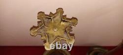 Rare Tiger Feet Design Christian Brass Bronze Stand Lamp Antique Vintage Old E28