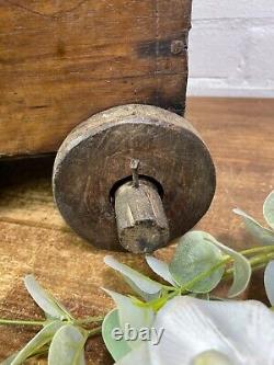 Rare Vintage Antique Colonial Indian Hardwood Childrens Toy Pull Along Cart