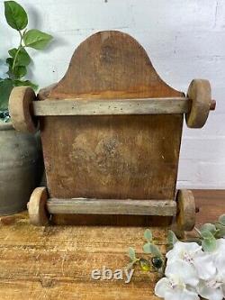 Rare Vintage Antique Colonial Indian Hardwood Childrens Toy Pull Along Cart