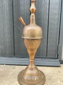 Rare Vintage Antique Hookah India Original Brass Pipes Decor Tobacco Smoking 3kg