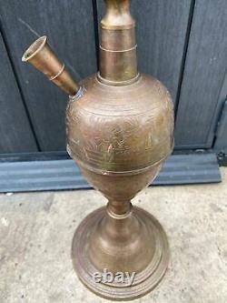 Rare Vintage Antique Hookah India Original Brass Pipes Decor Tobacco Smoking 3kg