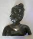 Rare Vintage Bidri Ware Silver Inlaid Sculpture Female Head Wall Plaque