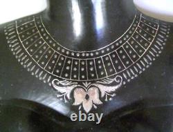 Rare Vintage Bidri Ware Silver Inlaid Sculpture Female Head Wall Plaque