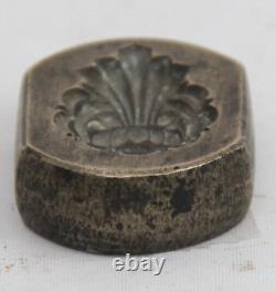 Rare Vintage Indian Bronze Floral Design Jewelry Making tool Mould Stamp Dye M1