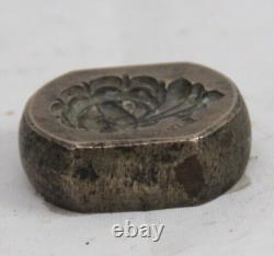 Rare Vintage Indian Bronze Floral Design Jewelry Making tool Mould Stamp Dye M1