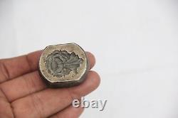 Rare Vintage Indian Bronze Floral Design Jewelry Making tool Mould Stamp Dye M1