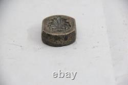 Rare Vintage Indian Bronze Floral Design Jewelry Making tool Mould Stamp Dye M1