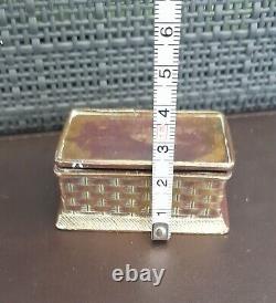 Rare, antique, collectible ring box. Brass, small size