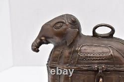 Rare antique south Indian Bronze Elephant dowry box antiques decorative art VTG