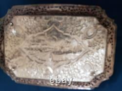 SLV 103 ANTIQUE INDIAN KUTCH STERLING SILVER TRAY, 98 % Silver NICELY TONED