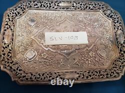 SLV 103 ANTIQUE INDIAN KUTCH STERLING SILVER TRAY, 98 % Silver NICELY TONED