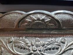 SLV-123 ANTIQUE INDIAN KUTCH STERLING SILVER TRAY, (More than 94 % Silver)