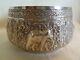 Sterling Silver Thai Thailand Small Repousse Bowl With Elephants 75 Grams