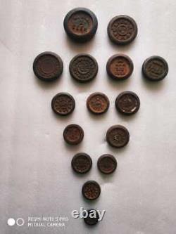 Set of 15 Pieces Old Antique Vintage Seer Iron Weight Measurement Scale Mix Lot