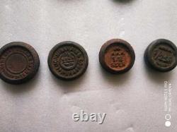 Set of 15 Pieces Old Antique Vintage Seer Iron Weight Measurement Scale Mix Lot
