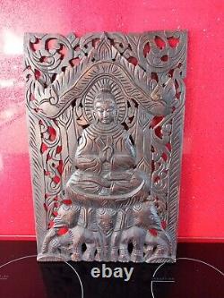 Shiva Statue Wall Panel Siva Sculpture Vintage Hindu Temple Decor Wooden Carving