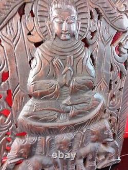 Shiva Statue Wall Panel Siva Sculpture Vintage Hindu Temple Decor Wooden Carving