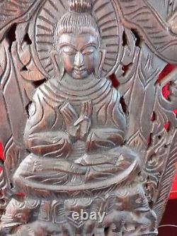 Shiva Statue Wall Panel Siva Sculpture Vintage Hindu Temple Decor Wooden Carving