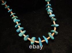 Stunning TURQUOISE 32 NECKLACE Antique Vintage Native American Indian. D1250