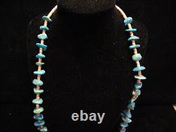 Stunning TURQUOISE 32 NECKLACE Antique Vintage Native American Indian. D1250