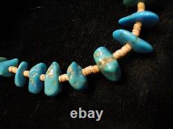 Stunning TURQUOISE 32 NECKLACE Antique Vintage Native American Indian. D1250