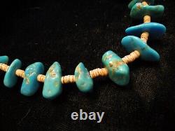 Stunning TURQUOISE 32 NECKLACE Antique Vintage Native American Indian. D1250