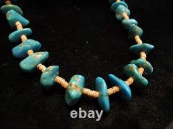 Stunning TURQUOISE 32 NECKLACE Antique Vintage Native American Indian. D1250