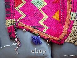 Swat Phulkari Emboidery Fan Hand Fan Large Antique Vintage Silk Embroidey