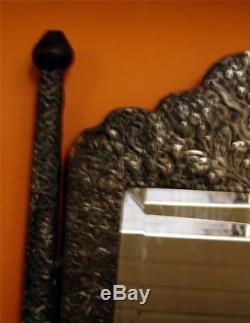 TOP vintage or old Anglo Indian Dressing /Make Up table mirror silver ca. 1950