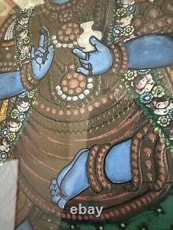 Tanjore Painting Dhanavantri Vishnu INDIA Indian Thanjavur Antique Vintage