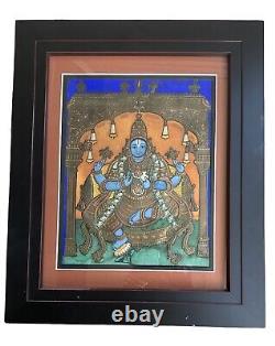 Tanjore Painting Dhanavantri Vishnu INDIA Indian Thanjavur Antique Vintage