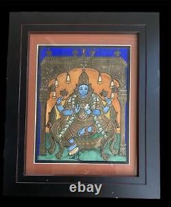 Tanjore Painting Dhanavantri Vishnu INDIA Indian Thanjavur Antique Vintage