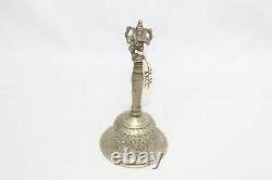 Temple Bell Silver 925 Sterling Indian Handcrafted Ganesha Solid Antique Vintage