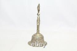 Temple Bell Silver 925 Sterling Indian Handcrafted Ganesha Solid Antique Vintage